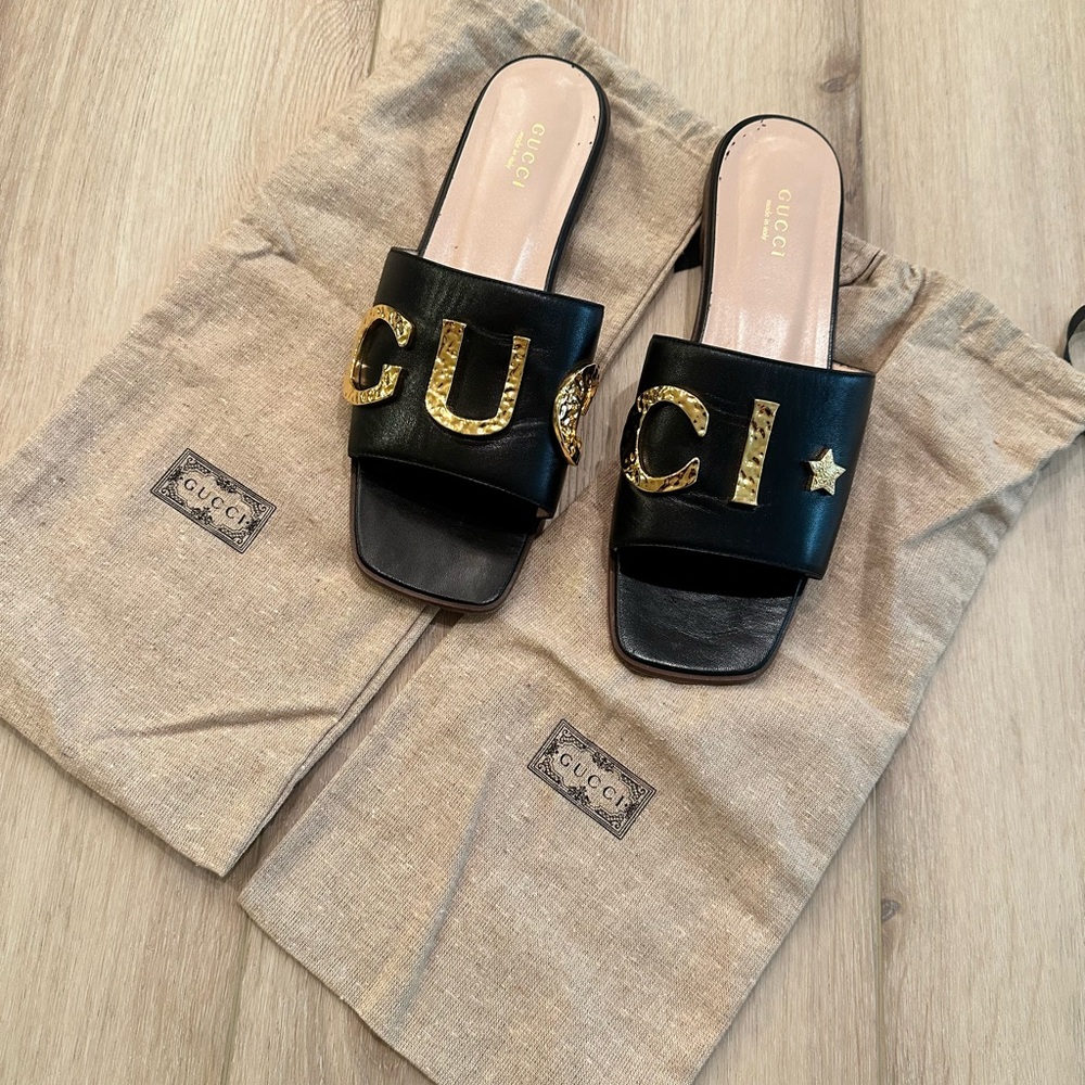Gucci Black Elegant Sandals